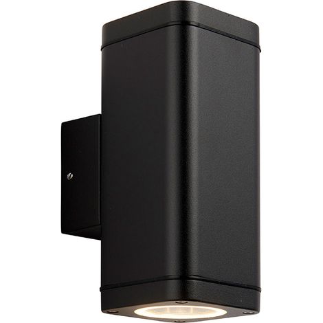Endon Milton Applique da esterno moderna architettonica con finitura nera strutturata, IP44 (1/5)
