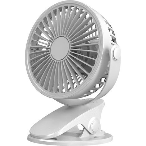 1 Ventilateur de bureau, 3 vitesses, moteur sans balais, 20dB, clip fixation, USB et batterie, pour domicile (1/5)