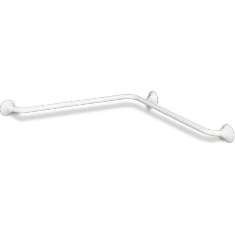 Handicare Linido Poignée d'angle murale horizontale 60x60cm Inox laqué blanc (1/4)