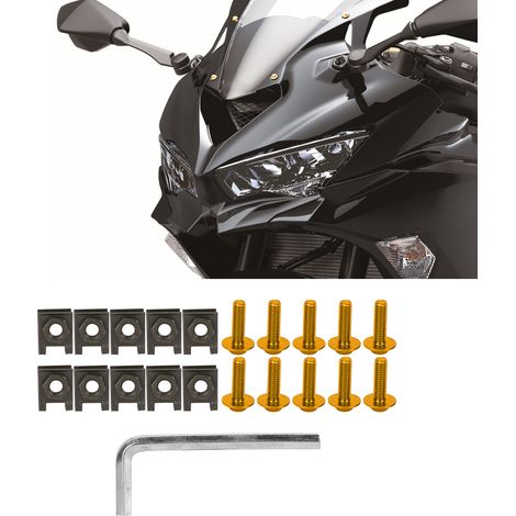 Kit de fixation pour pare-brise de moto M6 (écrous et vis) - Pack C (Or) (1/5)