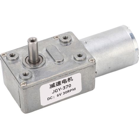 12-mm-Einwellen-Schneckengetriebe, hohes Drehmoment, 6-V-Gleichstrommotor mit 30 U/min, reversibles, selbsthemmendes Turbinengetriebe mit festem Sockel (1/5)