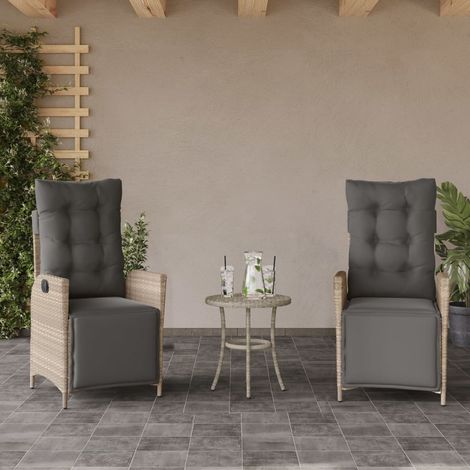 Chaises inclinables de jardin-Chaise de terrasse-Chaise d'extérieur lot de 2 avec repose-pied rotin 313735