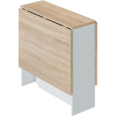 Mesa auxiliar Fly alas abatible roble y blanco