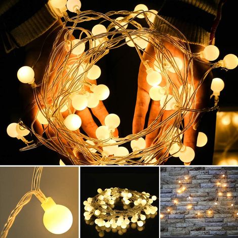 AIDUCHO Guirlandes Lumineuses Branchées Pour Décoration De Chambre À Coucher Intérieur Extérieur Lumière De Fée Pour La Maison Mur Décorations De Jardin (Avec Batterie Flash - 10m, 80leds) (1/5)