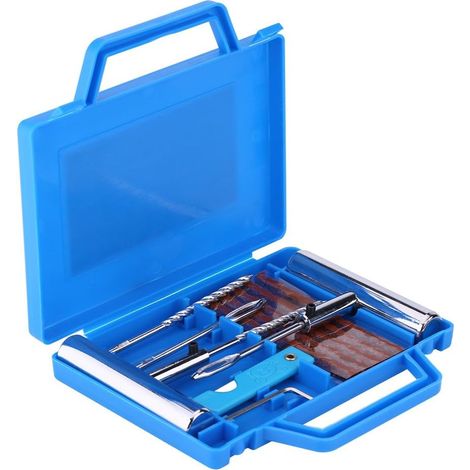 Kit de réparation de pneu, 7 pièces Kit de réparation de diagnostic de pneu professionnel en métal Kit d'outils de réparation de crevaison de pneu de roue Tubeless fiable pour moto de voiture (1/5)