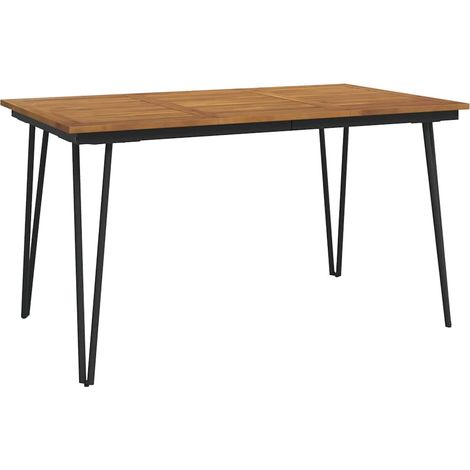 Maison Exclusive - Zahradní stůl s nohami typu hairpin 140x80x75 cm masivní akácie (1/5)