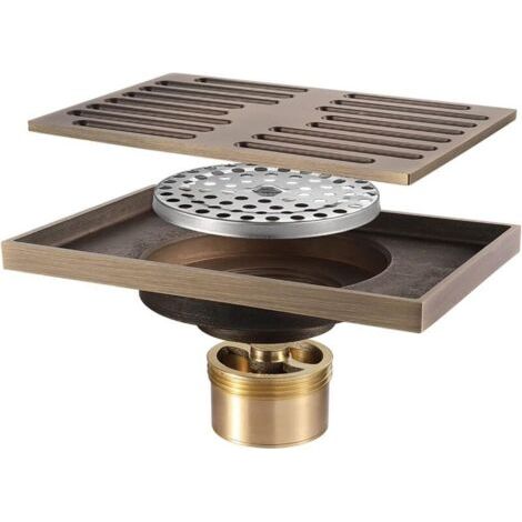 Duschablauf 140x90mm, Bodenablauf aus Messing, geruchsdichter Bodenablauf für Badezimmer