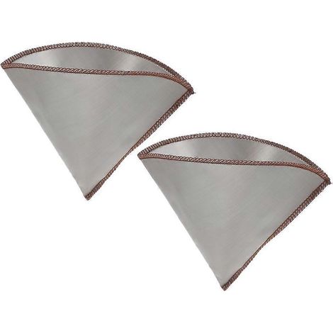 Lot de 2 filtres à café à maille fine réutilisables en acier inoxydable pour expresso.-18X13.6cm