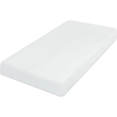 Musselin-Spannbettlaken 70x140x10 Zoll, weiß, in einer Box (1/5)