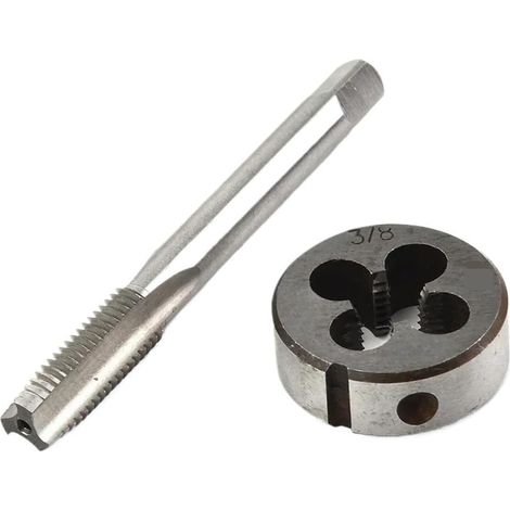 Jeu tarauds et filières, 2 pièces, acier carbone, pour métal (1/5)