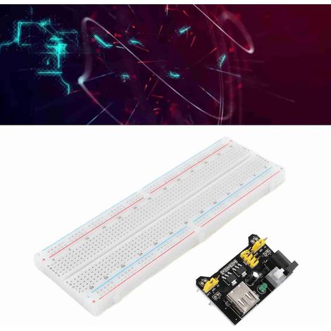 Module d'alimentation MB-102 pour plaque d'essai 830 trous + plaque d'essai 830 trous + câble pour plaque d'essai 65 mm (noir) (1/5)