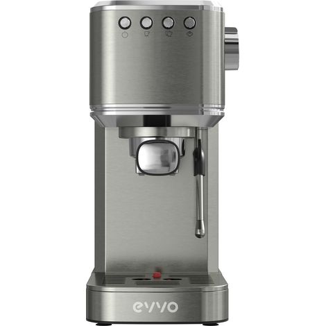 EVVO Cafetera Express Intensa, Presión de 20 bares, Cuerpo de Acero, Espressos y Capuccinos, 1350W, Doble salida, Portafiltros, (1/5)