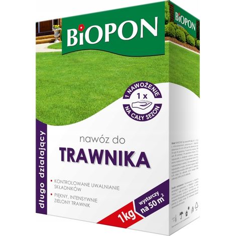 Fertilizante granulado de larga duración para césped 1 kg