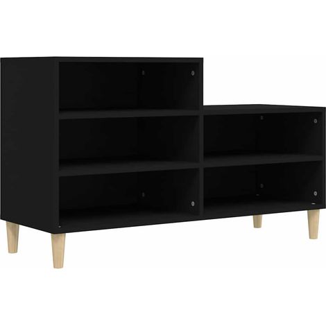 Scarpiera Mobile per scarpe Nera 102x36x60 cm in Legno Multistrato (1/5)