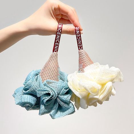 lot De 2 Bleu, Blanc Ponges De Bain En Forme De Crme Glace Pour Enfant - Ponge De Douche Anti-dispersion - Ponge Exfoliante (1/5)