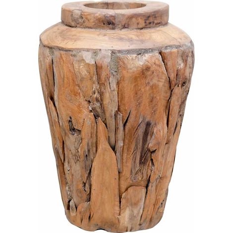 Jarrón decorativo de madera maciza de teca 40x60 cm