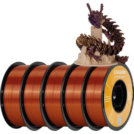 Filamento per stampante 3D di alta qualità, bicolore, viola dorato, effetto seta. (1/2)