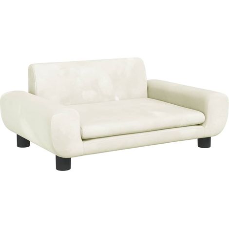 Lit pour chien panier canapé confortable 70 x 45 x 33 cm velours crème