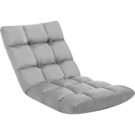 Maison Exclusive - Sedia a Sdraio da Terra Pieghevole Grigia in Microfibra (1/5)
