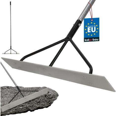 Régle à Béton - Acier - 62,5x9 cm - Régle Maçon - Argent Noir - Outil Maçon - Lame Lisse - avec Manche en Aluminium 161,5 cm - pour Tirer le Béton-NANOTEH (1/5)