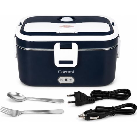 80 W Boîte à déjeuner électrique 1,8 l + 0,4 l, acier inoxydable, couvercle électrique pour nourriture, chauffage, boîtes de travail, voiture et camion 12 V/24 V/220 V (1/5)