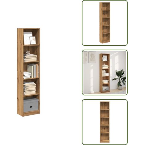 vidaXL Bücherregal Artisan-Eiche 40x24x176 cm Holzwerkstoff (1/5)