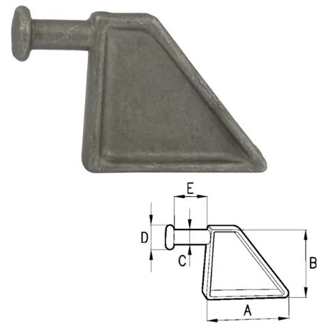 Piantone per chiusure a blocco A 20-40mm Cermag L 128-135mm, H 108-128mm - 20 mm (1/2)