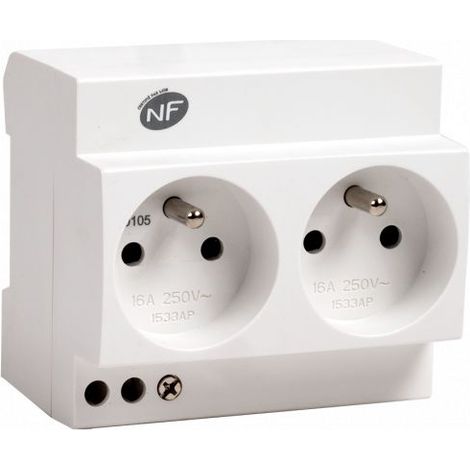 Double prise modulaire 2P+T 16A - 230V NALTO