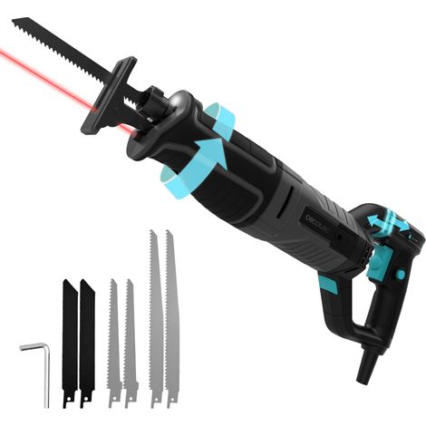 Cecotec Sierra de Sable LongFlex 900 ShockAbsorber. 850W, Velocidad Variable, Sistema Antivibración, Mango Rotacional
