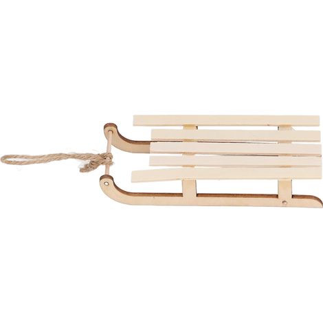 Miniatur-Schlitten, naturgetreues Deko-Ornament, Holzschlittenmodell für Puppenhaus, Foto-Requisite, Schreibtisch, Naturholzfarbe (1/5)