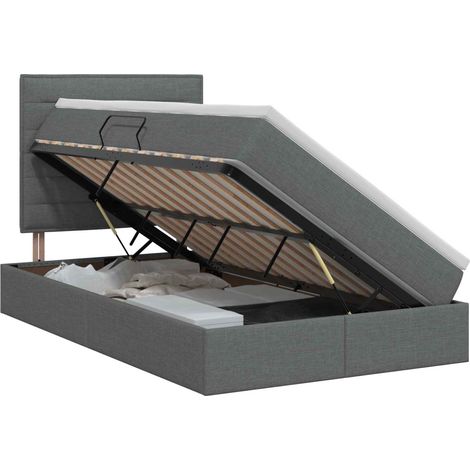 Maison Exclusive - Letto con contenitore e materasso Grigio Scuro 120 x 200 cm (1/5)