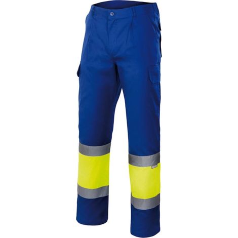 Pantalón Forrado Bicolor Alta Visibilidad AZULINA/AMARILLO FLÚOR S