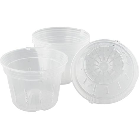 Pots à orchidées en plastique transparent perforés, contenants transparents (1/5)