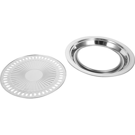Grille de barbecue en acier inoxydable, plaque de cuisson antiadhésive pour la cuisine, l'intérieur et l'extérieur (1/4)