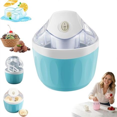 Máquina para hacer helados, Eléctrica, Helado casero, También se puede usar para hacer yogur helado y gelato, Compacta y portátil, Rosa (1/5)