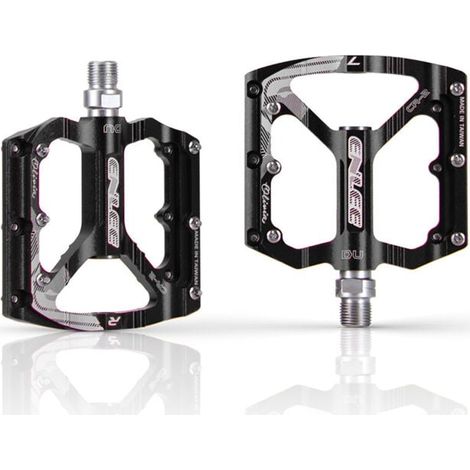 Enowelir Paire De Pédales VTT Aluminium CNC 9/16 Pouces Anti-Oxydation Pour Vélo De Route Noir (1/4)