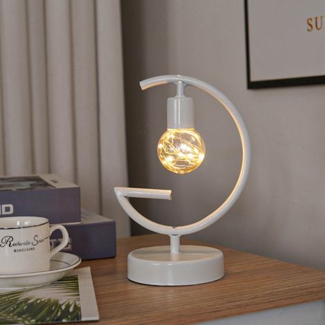Lampe De Table - Lampe De Nuit En Fer - Pour Décoration Intérieure - Fonctionne Sur Piles - 1 Pièce (1/5)