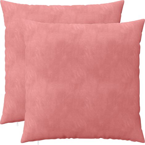 Housse de coussin 2 pcs HEERLEN Rose 65 x 65 cm Velours vidaXL (1/5)