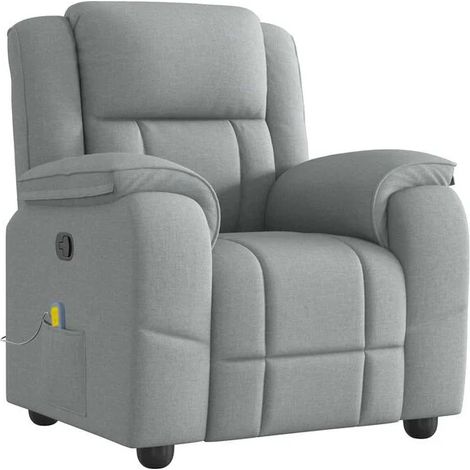 Fauteuil de massage inclinable en tissu gris clair (1/5)
