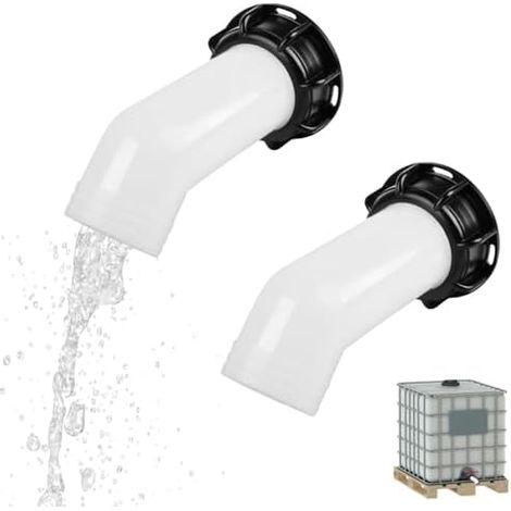 2 PCS Bec de Vidange avec Ecrou IBC, Buse de Vidange IBC, Vanne Cuve 1000L Robinet Cuve 1000L, S60x6 de RéServoir Buse Bouchon de Valve pour Réservoir d'eau de Jardin (1/5)