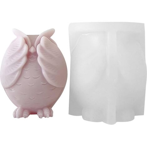 Moule à bougie hibou en silicone antiadhésif à démoulage facile pour la fabrication de bougies, le moulage de résine (1/5)
