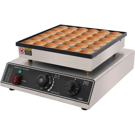 HAUTOUR Machine à muffins électrique, avec 36 trous et revêtement anti-adhésif, puissance de 950 W, réglable de 50 à 300 °C, Gaufrier en acier inoxydable, pour boulangeries, cafés et ménages (1/5)