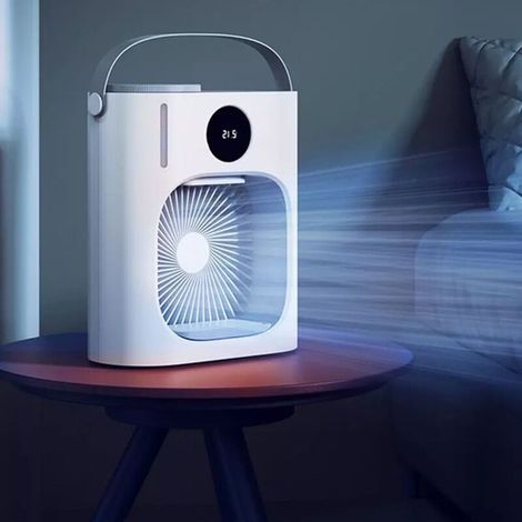 Mini-Klimaanlage (900 ml) mit 3 Geschwindigkeitsstufen, tragbar, leise Kühlung und USB-Luftbefeuchter – KZQ (1/5)