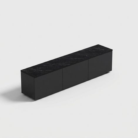 Soporte de TV de madera "Neon" 160 x 32 x 35 cm - Antracita (1/4)