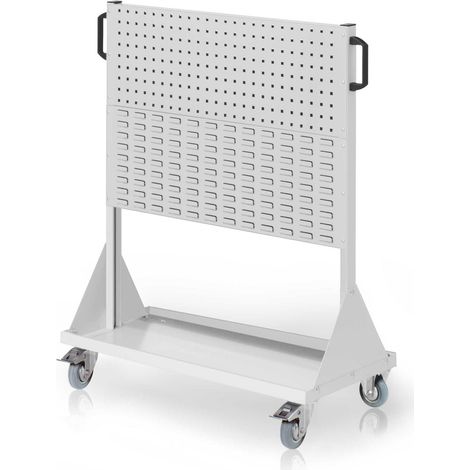Kappes RasterMobil® mobiler Arbeitsplatzschrank Größe 3 1230x1000x500mm - 2x Lochplatte 2x Schlitzplatte - lichtgrau