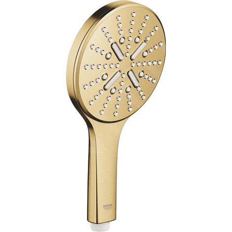 Grohe – Douche de tête 130mm – 3 jets Rain, Jet, Active – Débit 9,5 l/min – Finition chromée – Système de fixation universelle