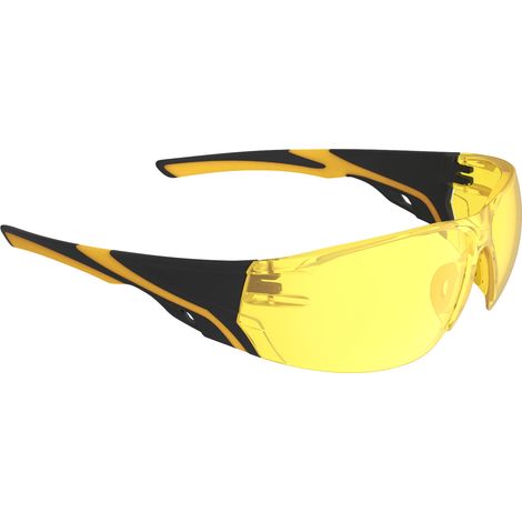 Lunettes de sécurité EAGLE avec verres jaunes UV 400 et certification antibuée et anti-rayures (1/4)