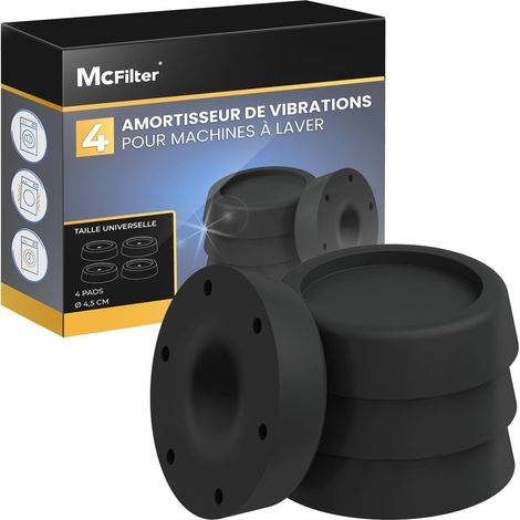4 Amortisseur, Caoutchouc antidérapant, Réduction vibrations, Lave-linge, Sèche-linge, Salle de bain