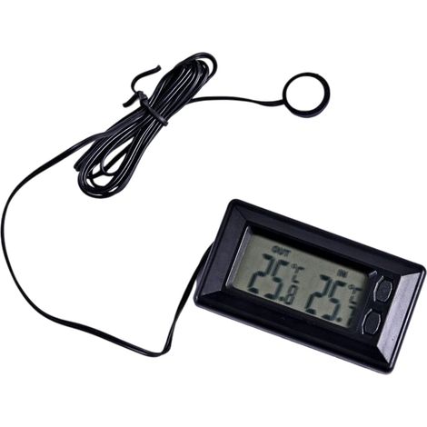 1 Thermomètre numérique, écran LCD, câble 1,5m, intérieur extérieur, véhicule