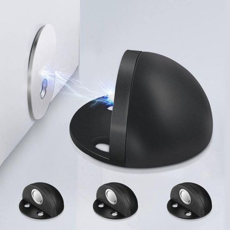 Magnetic door stoppers 4 pieces, strong magnetic door holder, for interior and exterior doors, black (1/5)
